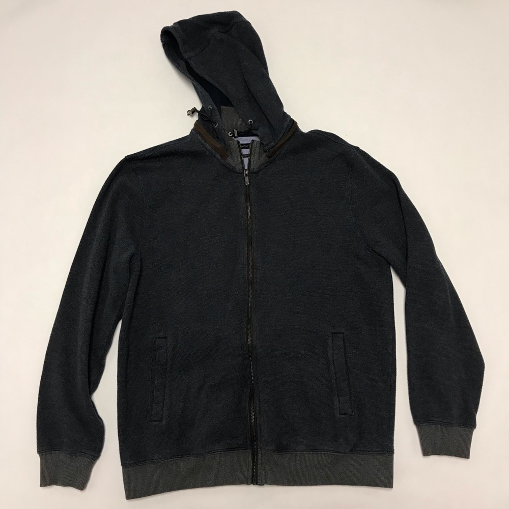 Navy Massimo Dutti zip hooded sweater Size Large